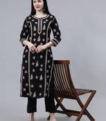 hand embroidered black cotton lucknowi chikan kurta