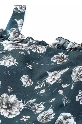 Ethnovog ready to wear blue digital printed chinon dress