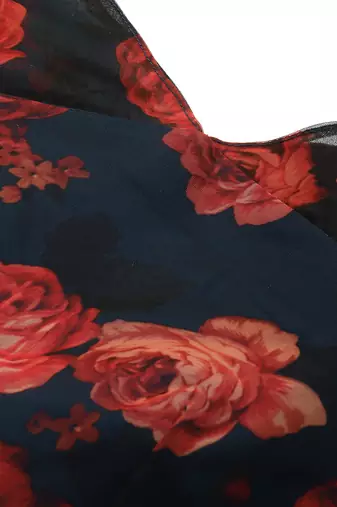 Ethnovog ready to wear blue digital printed organza gown