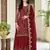 Trendmalls Maroon Embroided Work Net Straight Salwar Suit with Dupatta for Women