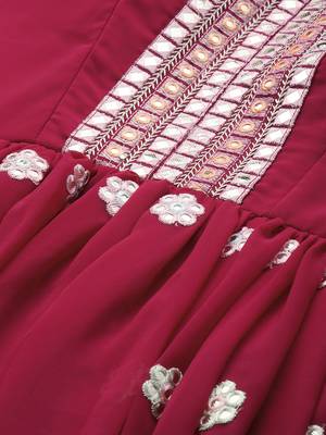 Ethnovog ready to wear pink georgette embroidered gown 4