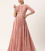 Ethnovog ready to wear mauve sequins embroidered pleated gown