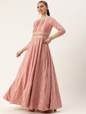 Ethnovog ready to wear mauve sequins embroidered pleated gown 3