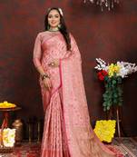 Vedant Vastram Women'S Baby Pink Color Faux Banarasi Art Silk Saree Mrt-295-Babypink  