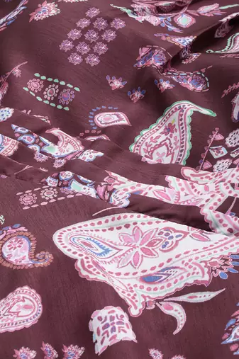 Ethnovog ready to wear maroon digital printed chinon gown