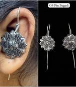 Silver pin bugadi earrings oxidized stud earrings indian boho jewelry silver hippie jewelry
