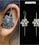 Silver pin bugadi earrings oxidized stud earrings indian boho jewelry silver hippie jewelry