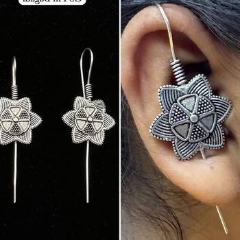 Silver pin bugadi earrings oxidized stud earrings indian boho jewelry silver hippie jewelry 2