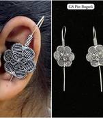 Silver pin bugadi earrings oxidized stud earrings indian boho jewelry silver hippie jewelry