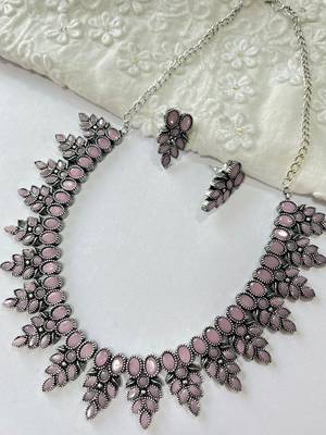 Pink Stone necklace set 2