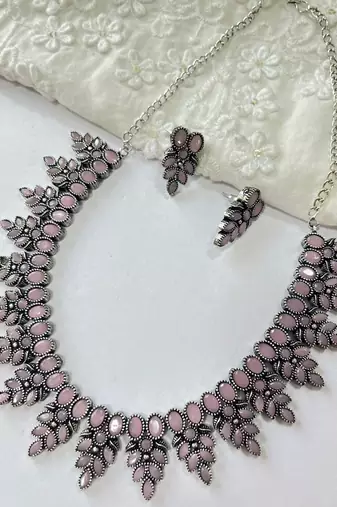 Pink Stone necklace set