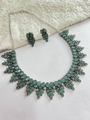Mint Green Stone Necklace set 1