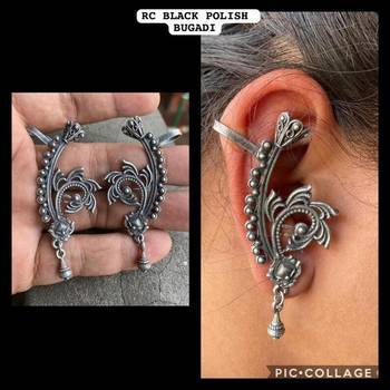 Oxidized german silver beautiful handmade bugadi for women indian unique designed traditional jewelry 1
