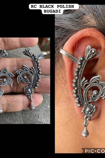 Oxidized german silver beautiful handmade bugadi for women indian unique designed traditional jewelry