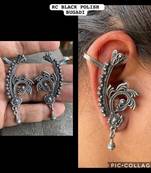 Oxidized german silver beautiful handmade bugadi for women indian unique designed traditional jewelry