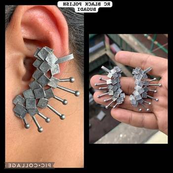 Oxidized german silver beautiful handmade bugadi for women indian unique designed traditional jewelry 2