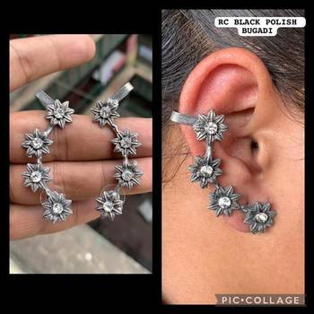 Oxidized german silver beautiful handmade bugadi for women indian unique designed traditional jewelry 1