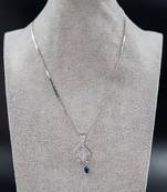 Zirconium faux diamond pendant set, silver plated cz necklace set,american diamond,indian jewellery