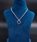 Zirconium faux diamond pendant set american diamond silver plated cz necklace set