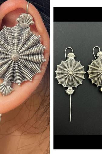 Pin bugadi silver earrings