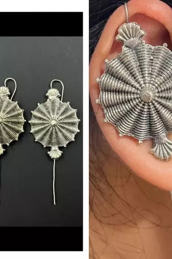 Pin bugadi silver earrings