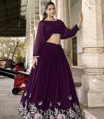 Sequins and Thread Embroidery Work Georgette Cord set Lehenga
