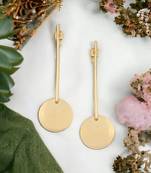 Matte gold finish drop design earrings