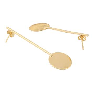 Matte gold finish drop design earrings 3