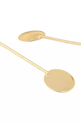 Matte gold finish drop design earrings