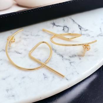 Beautiful matte gold finish earrings 1