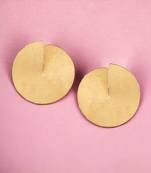 Beautiful round matte gold finish earrings