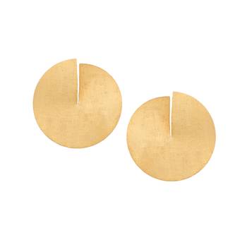 Beautiful round matte gold finish earrings 2