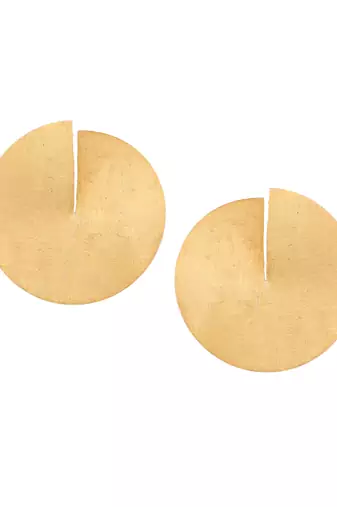 Beautiful round matte gold finish earrings