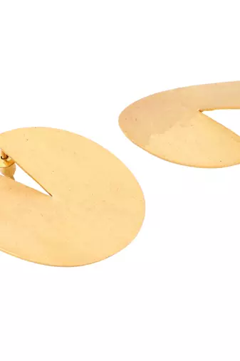 Beautiful round matte gold finish earrings