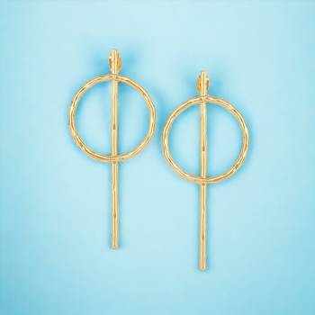 Beautiful round matte gold finish earrings 1
