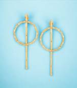 Beautiful round matte gold finish earrings