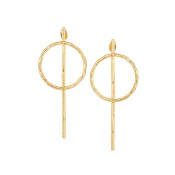 Beautiful round matte gold finish earrings 2
