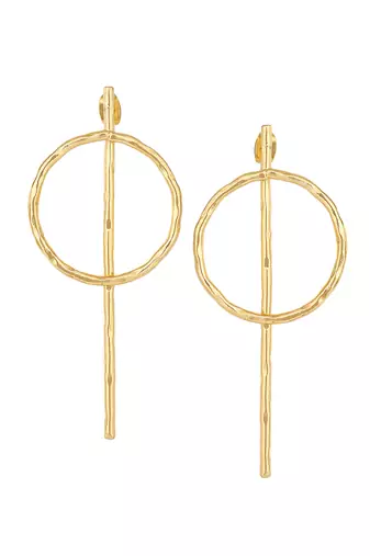 Beautiful round matte gold finish earrings