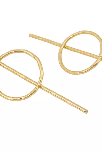 Beautiful round matte gold finish earrings