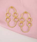 Beautiful round matte gold finish earrings