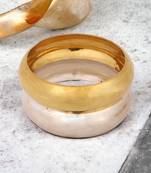 Golden & silver matte gold finish bracelet pair