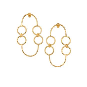Beautiful round matte gold finish earrings 2