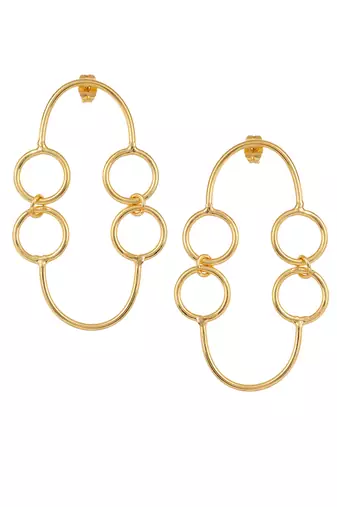 Beautiful round matte gold finish earrings