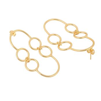 Beautiful round matte gold finish earrings 3
