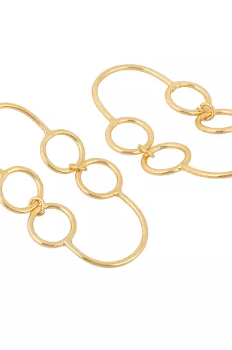 Beautiful round matte gold finish earrings