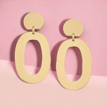 Beautiful loop matte gold finish earrings 1