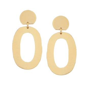 Beautiful loop matte gold finish earrings 2