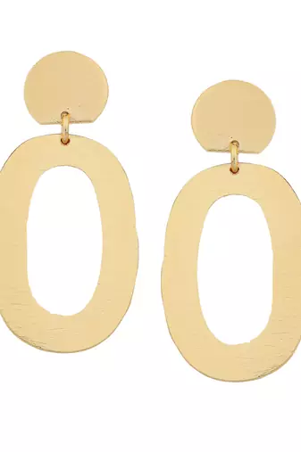 Beautiful loop matte gold finish earrings