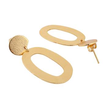 Beautiful loop matte gold finish earrings 3