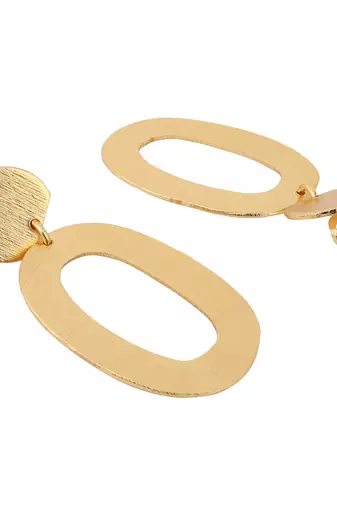 Beautiful loop matte gold finish earrings